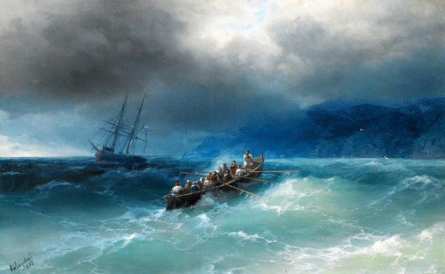Agenda culturel russe 2019 aux Editions Alliance Russe. Ivan Aïvazovsky tempête en mer noire peintre russe - Agenda culturel russe 2019 aux Editions Alliance Russe.